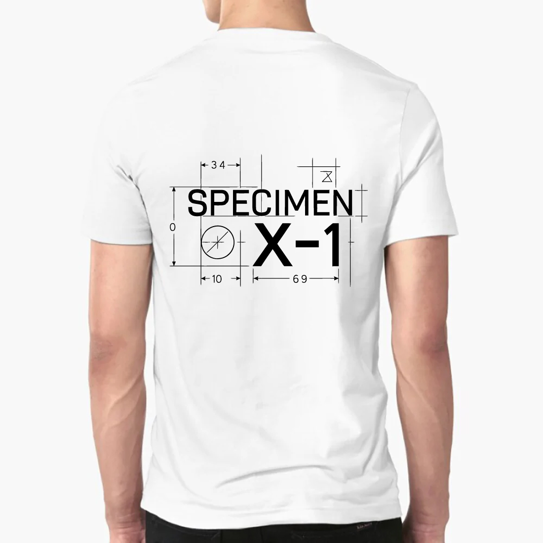 Specimen X-1 Technical Drawing T-Shirt Engineer Tee preview image.