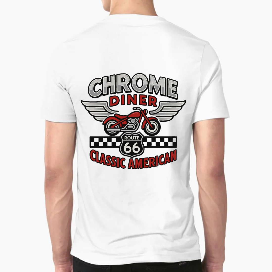 Chrome Diner Route 66 Classic American Vintage Tee preview image.