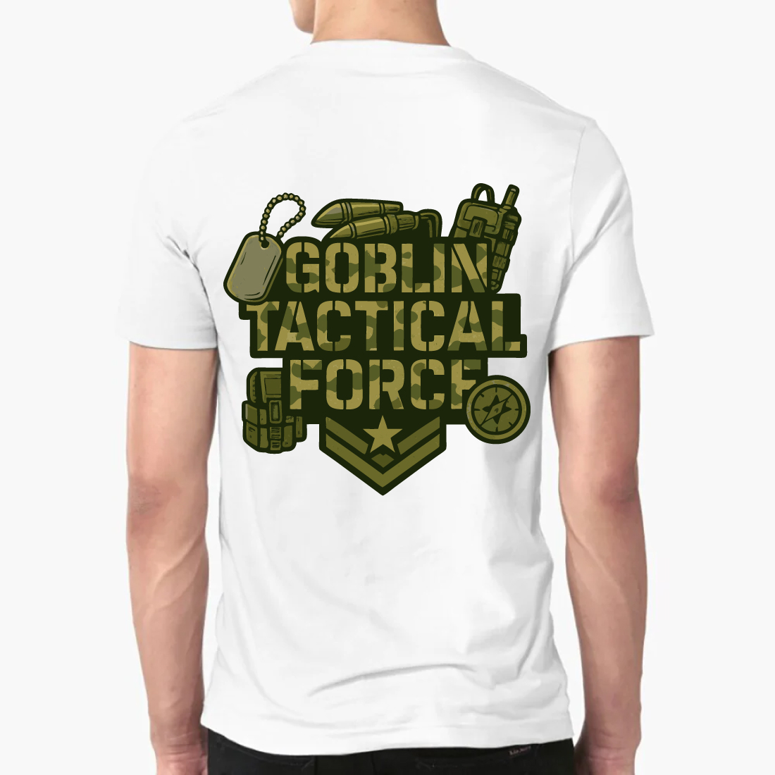Goblin Tactical Force Military Combat Army T-Shirt preview image.