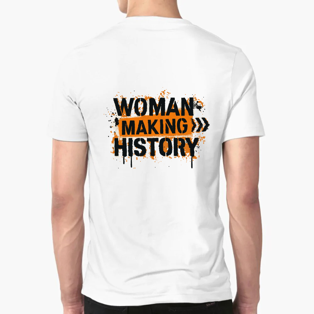 Woman Making History Grunge T-Shirt Orange Splat preview image.