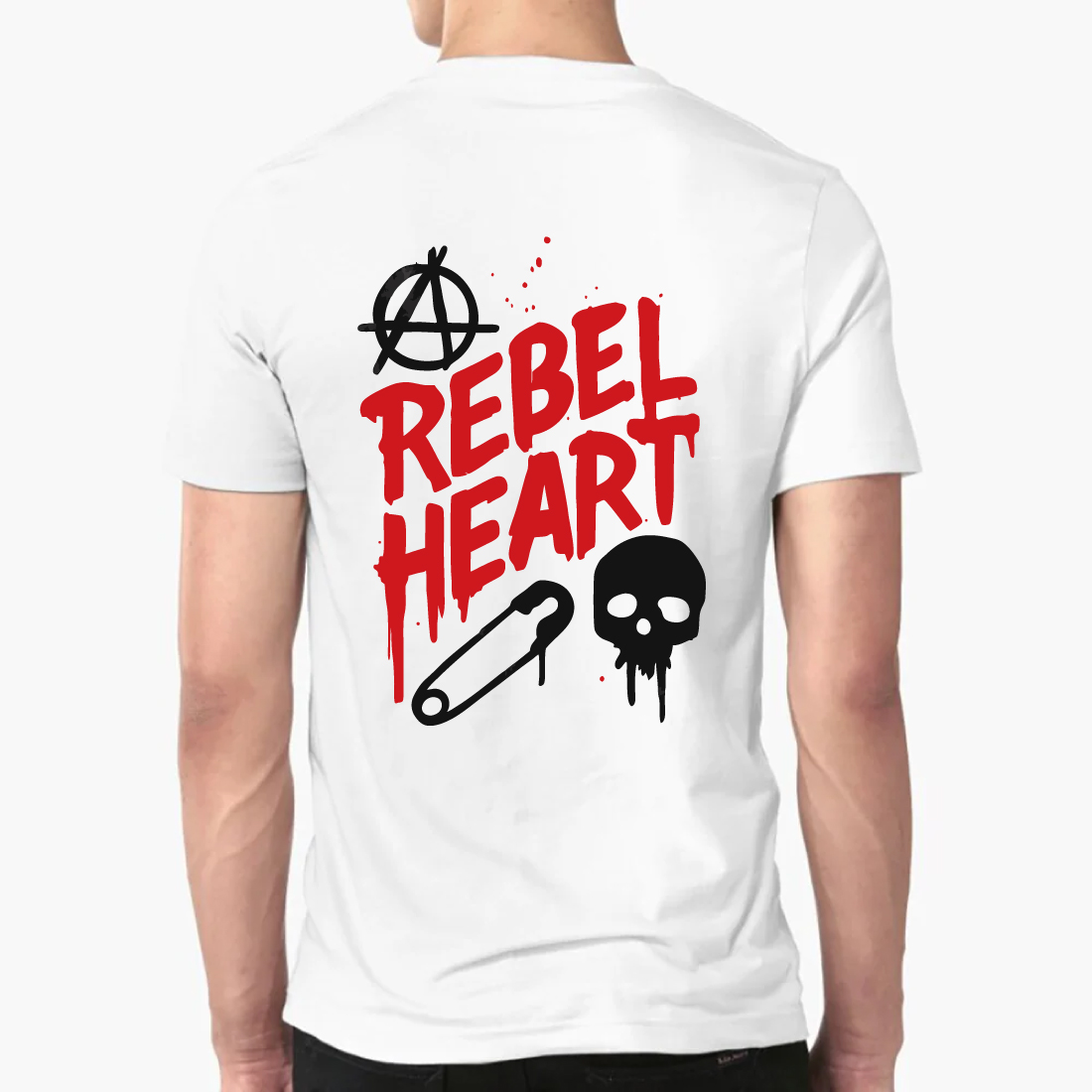 Rebel Heart Punk Rock Alternative Style T-Shirt preview image.