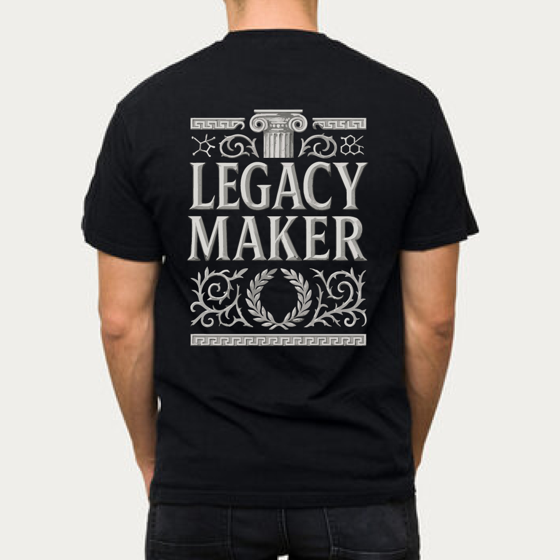 Legacy Maker Greek Column Laurel Wreath Tee Shirt preview image.