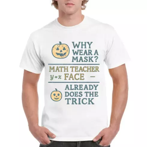 Why Wear Mask Math Teacher Face Does Trick Tee cover image.