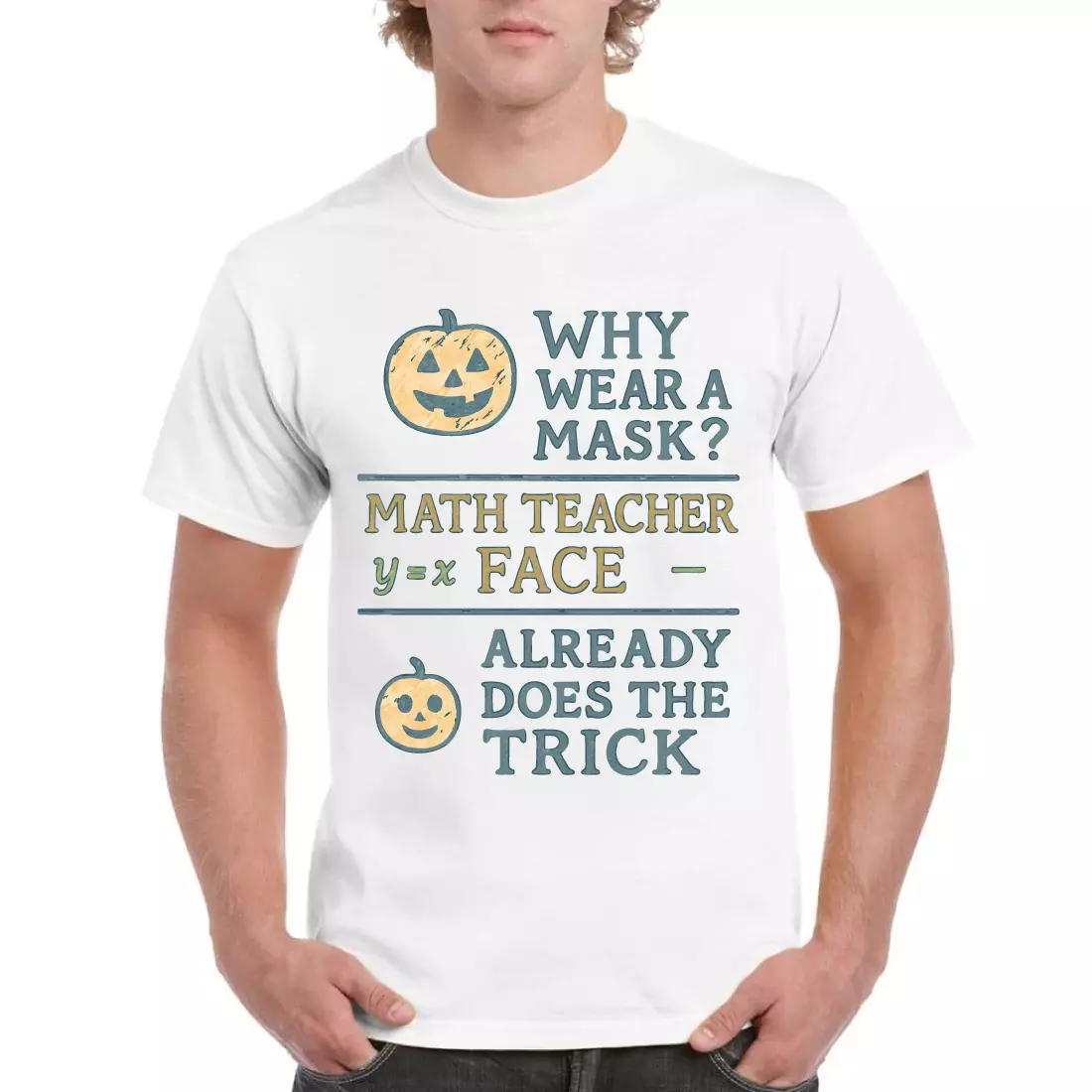 Why Wear Mask Math Teacher Face Does Trick Tee cover image.