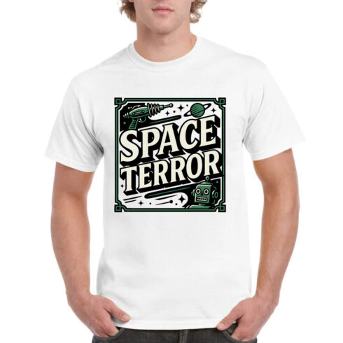 Space Terror Retro Sci-Fi T-Shirt cover image.