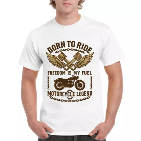 Born To Ride Freedom Is My Fuel Motorcycle Shirt cover image.