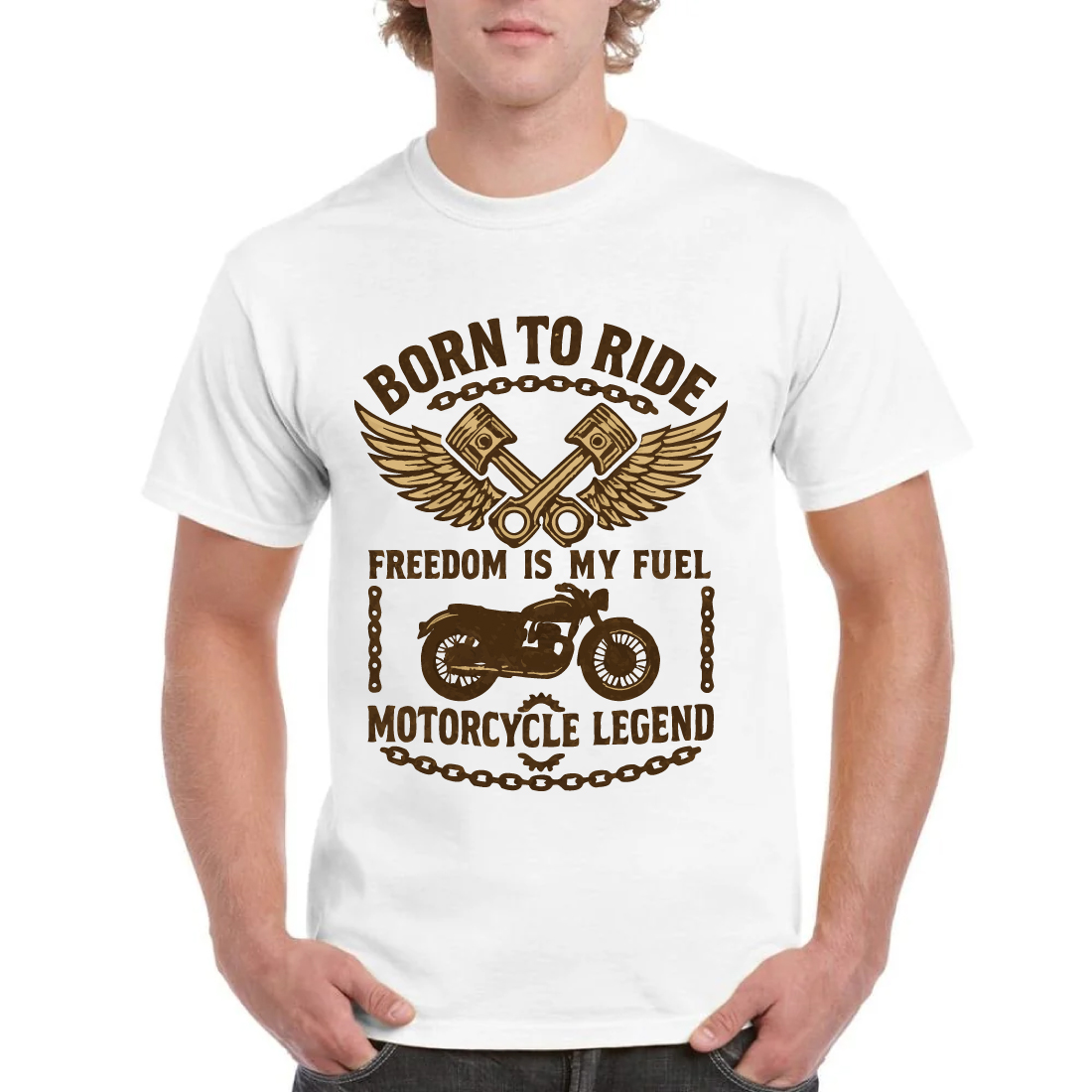 Born To Ride Freedom Is My Fuel Motorcycle Shirt cover image.