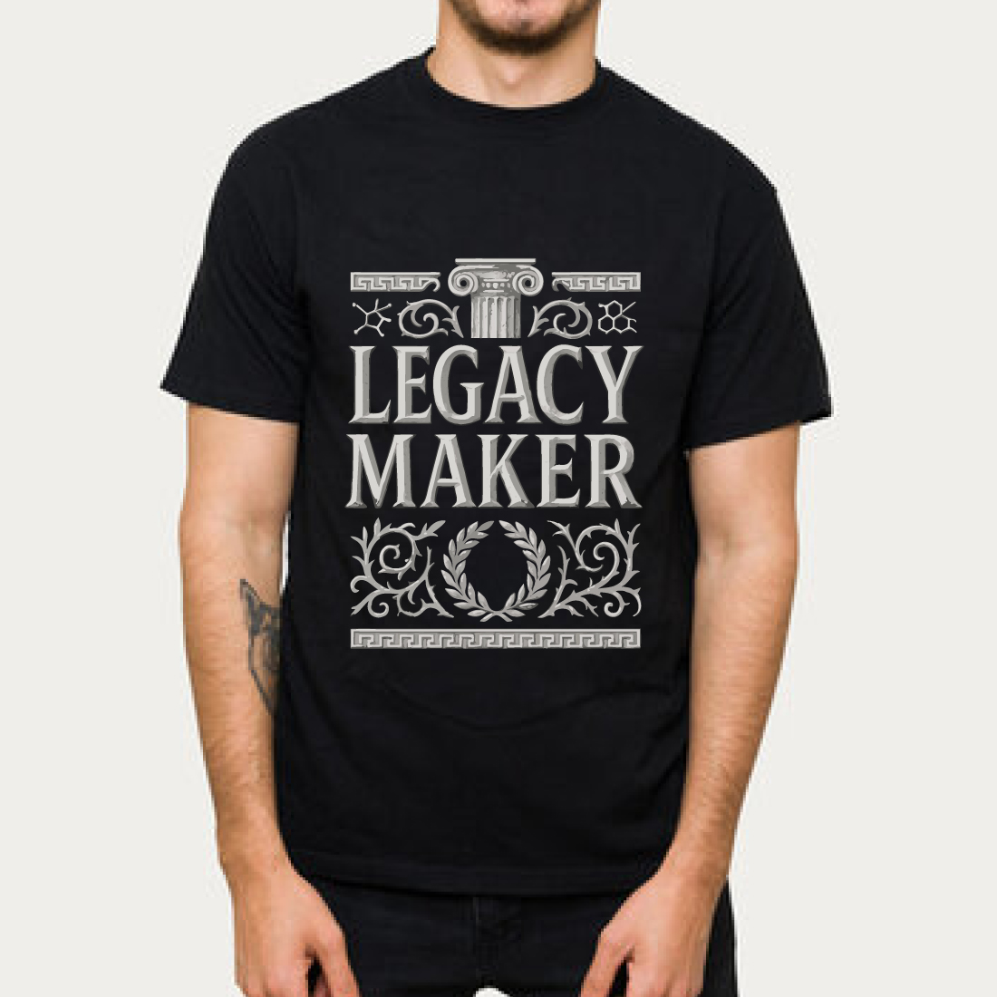 Legacy Maker Greek Column Laurel Wreath Tee Shirt cover image.