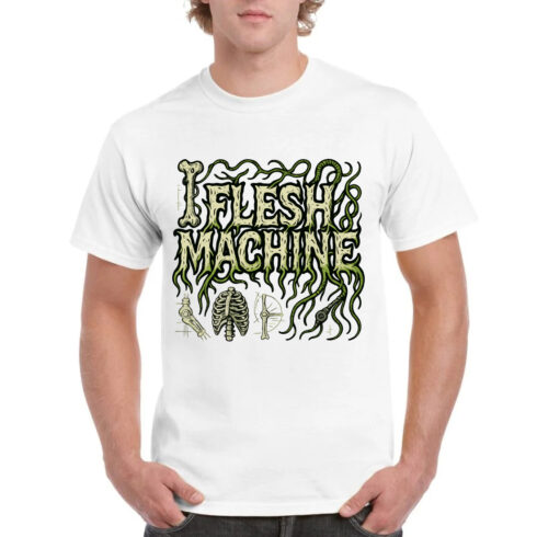 Flesh Machine Gothic Horror Skeleton Tentacle Tee cover image.