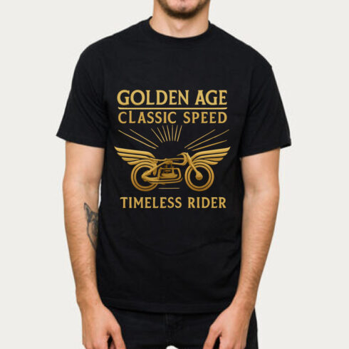 Golden Age Classic Speed Timeless Rider Biker Tee cover image.