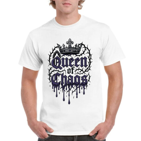 Queen of Chaos Gothic Crown Thorn Heart Tee Shirt cover image.
