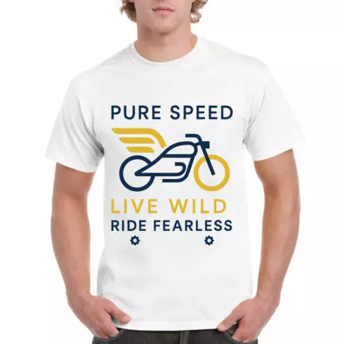 Pure Speed Live Wild Ride Fearless Motorcycle Tee cover image.