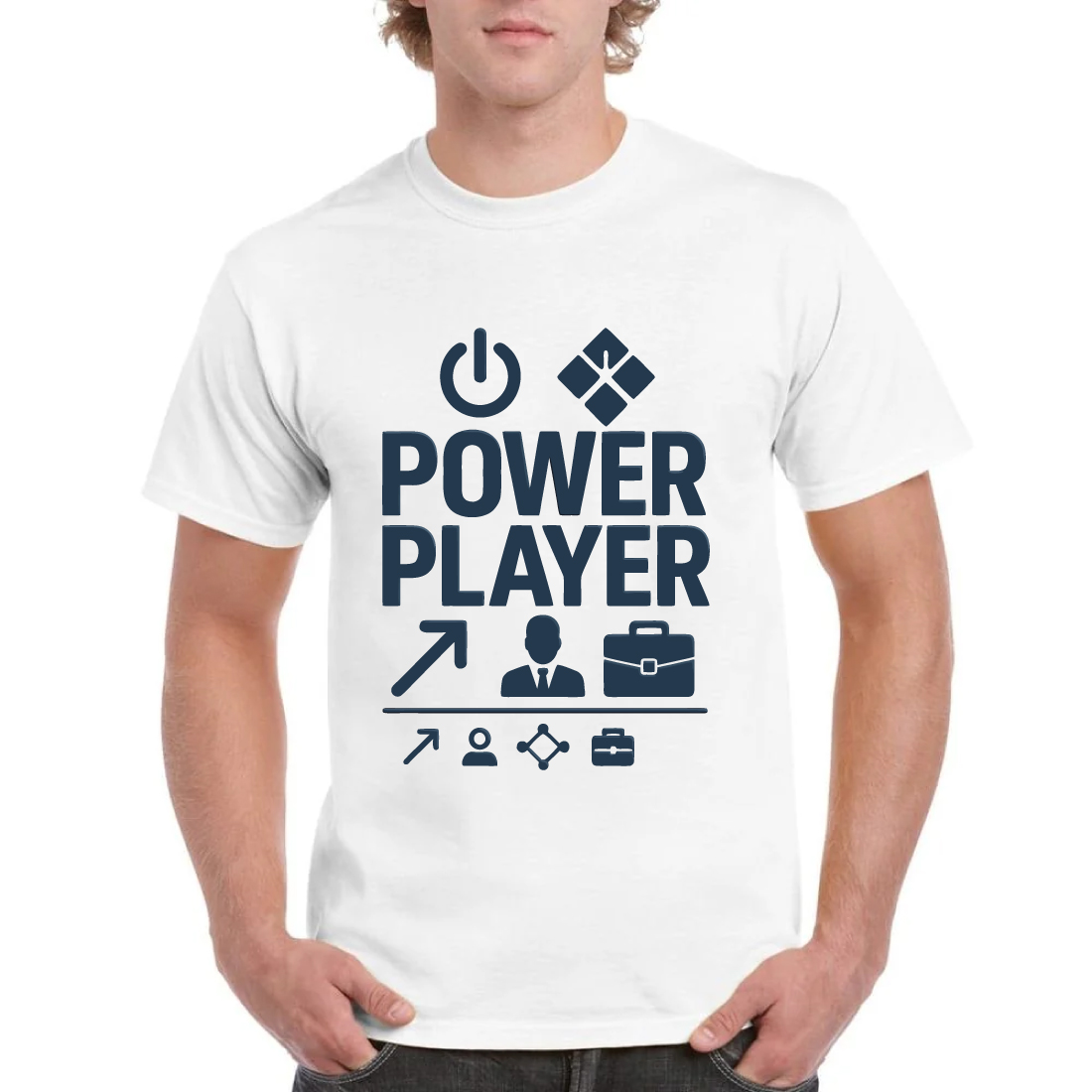 Power Player Business Success Icon Chart Tee Shirt cover image.
