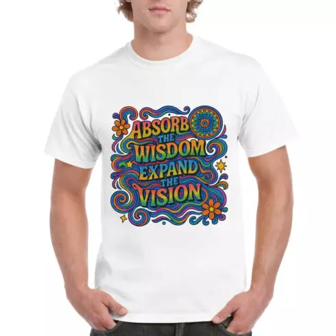 Absorb Wisdom Expand Vision Psychedelic Hippie Tee cover image.