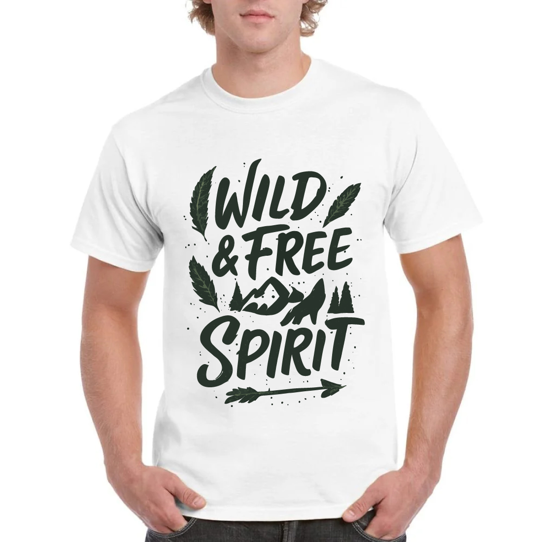 Wild & Free Spirit Feather Arrow Mountain Tee cover image.
