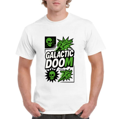 Galactic Doom Tee - Space Skull Comic Design cover image.
