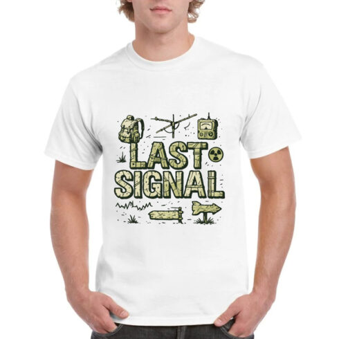 Last Signal Post Apocalyptic Survival T-Shirt cover image.