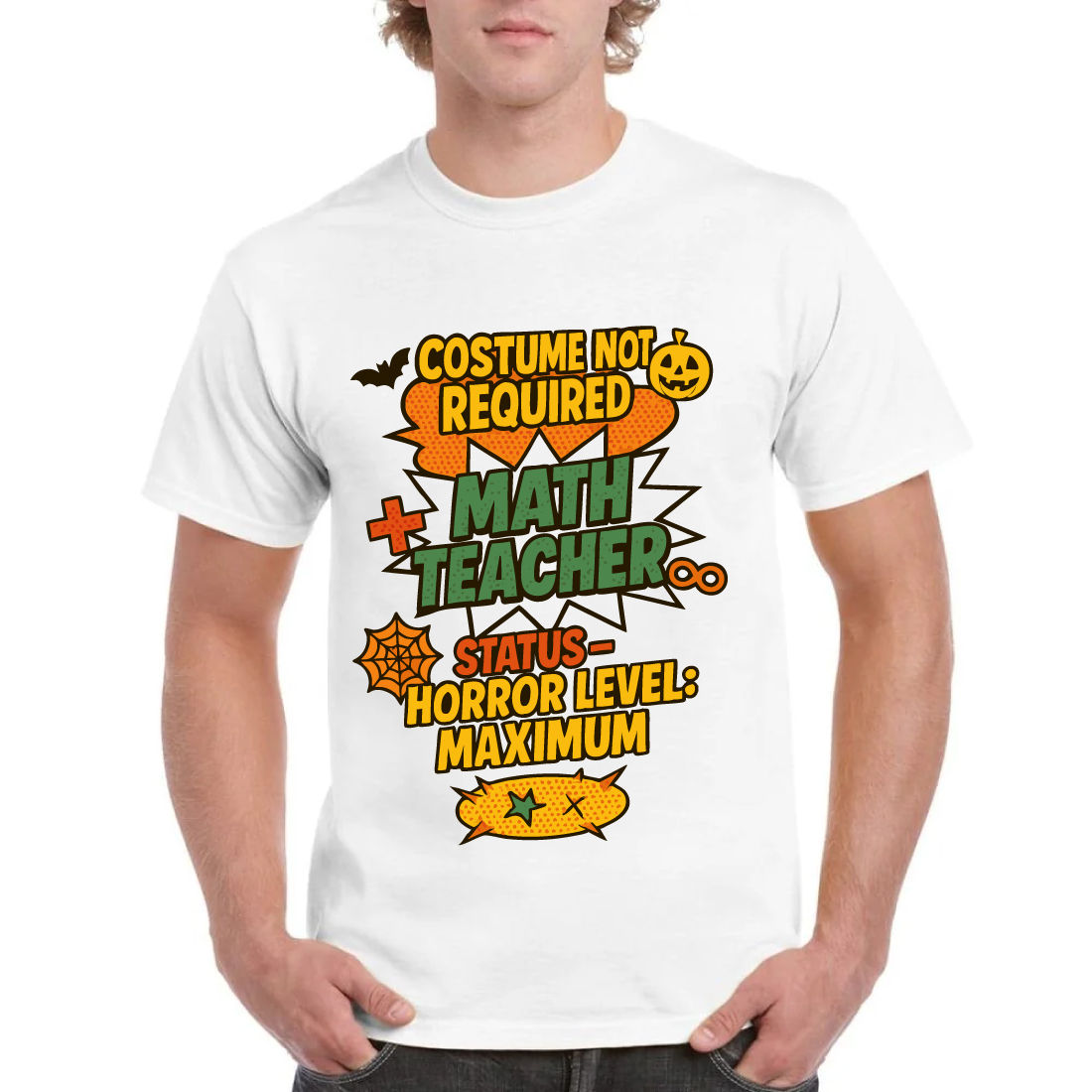 Halloween Math Teacher Costume Not Required Tee cover image.