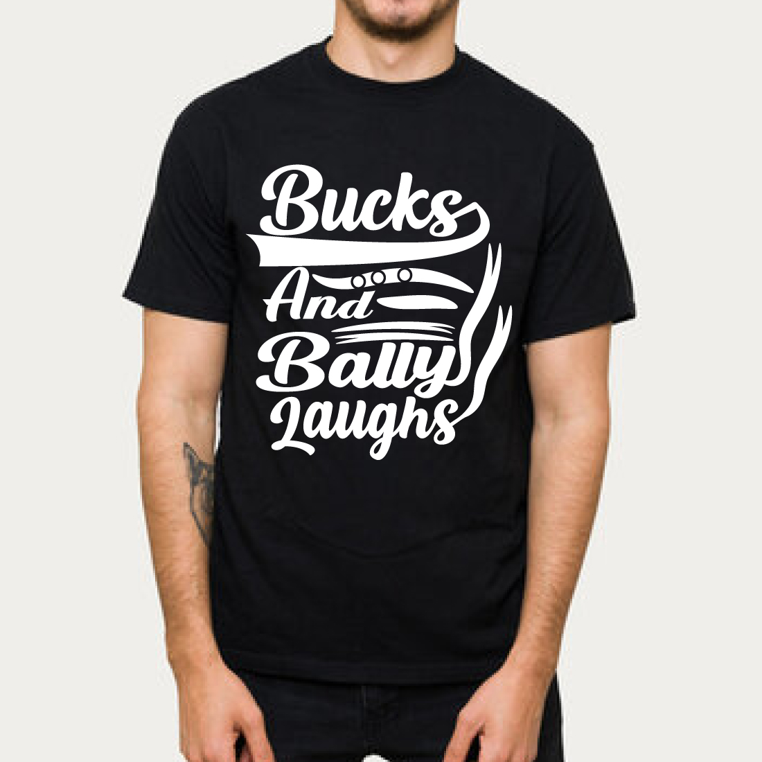 Bucks And Belly Laughs Funny T-Shirt Black cover image.