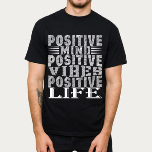 Positive Mind Vibes Life Motivational T-Shirt cover image.