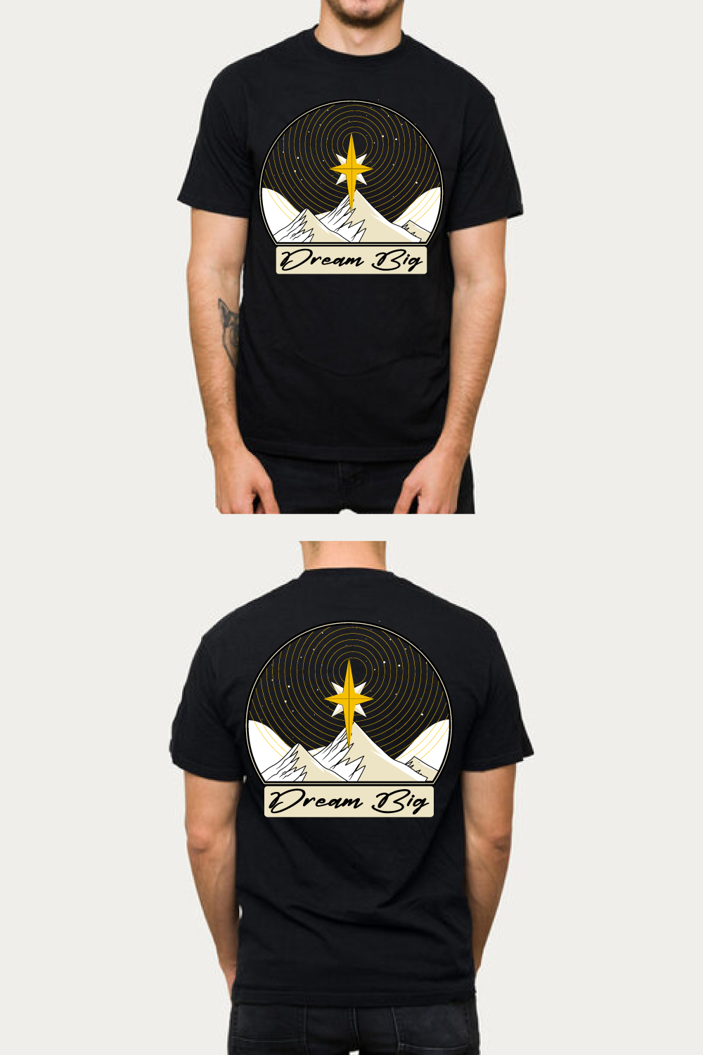 Dream Big Mountain Star T-Shirt - Inspirational Tee pinterest preview image.