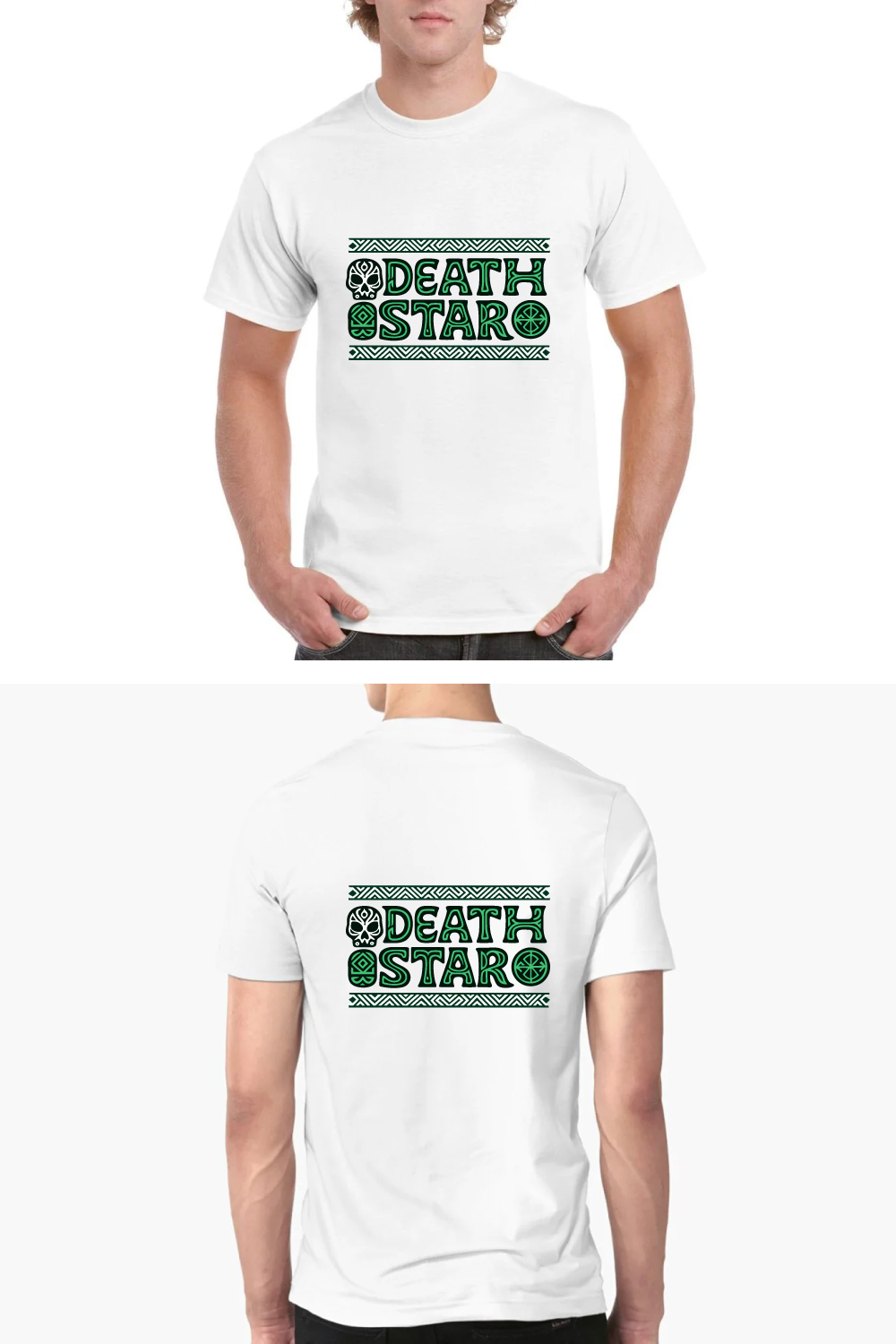 Death Star Tribal Tee - Sci-Fi Geometric Design pinterest preview image.