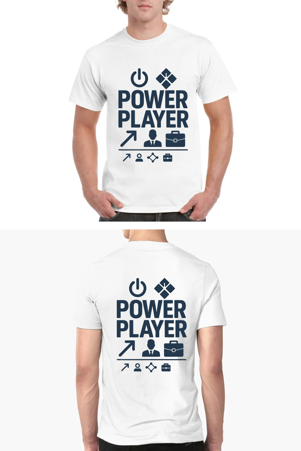 Power Player Business Success Icon Chart Tee Shirt pinterest preview image.