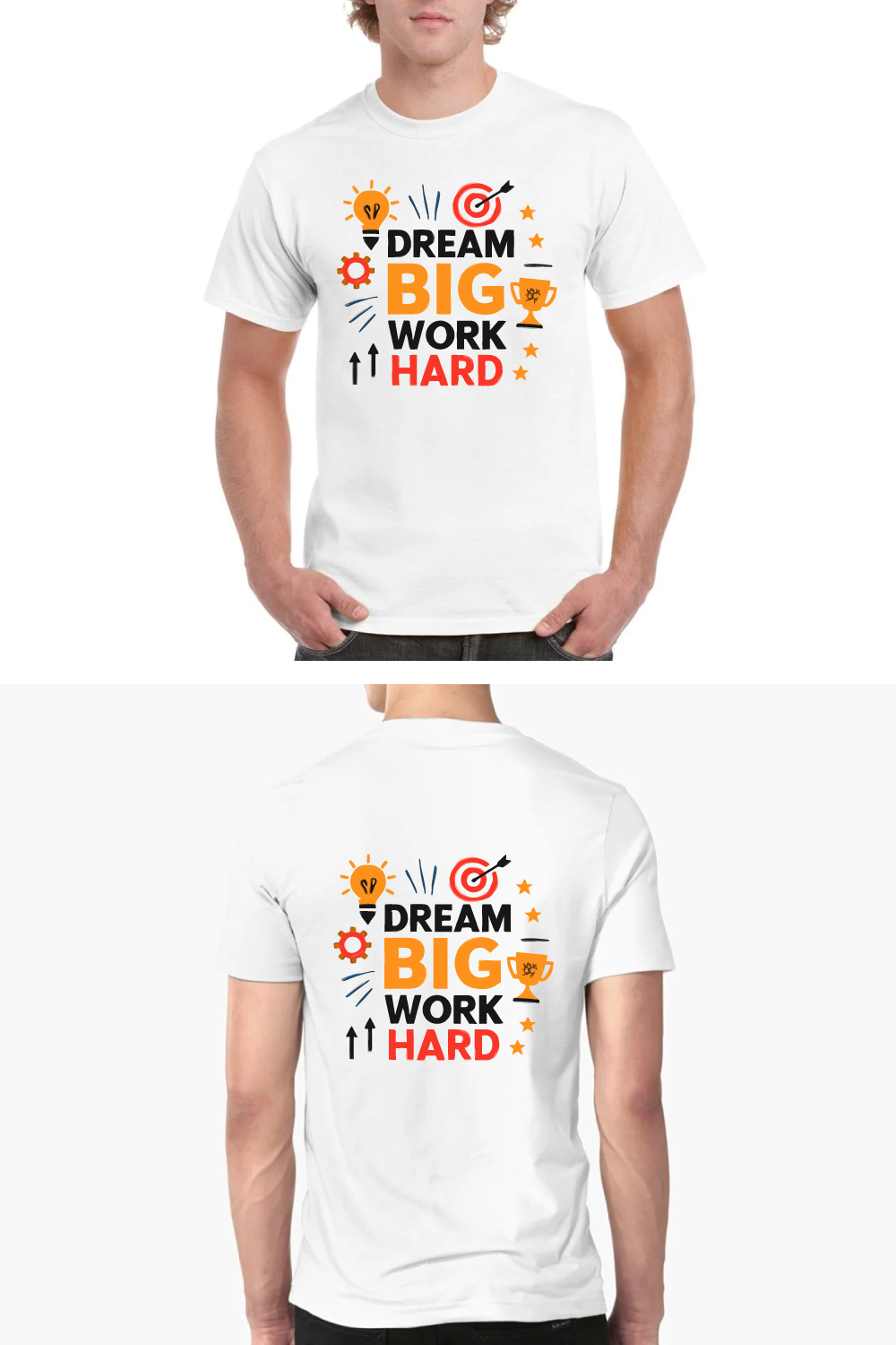 Dream Big Work Hard Motivational Success T-Shirt pinterest preview image.