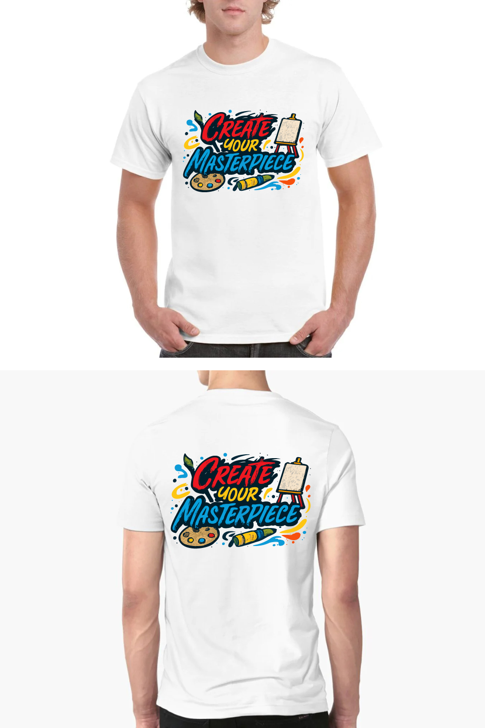 Create Your Masterpiece Art Paint Brush T-Shirt pinterest preview image.