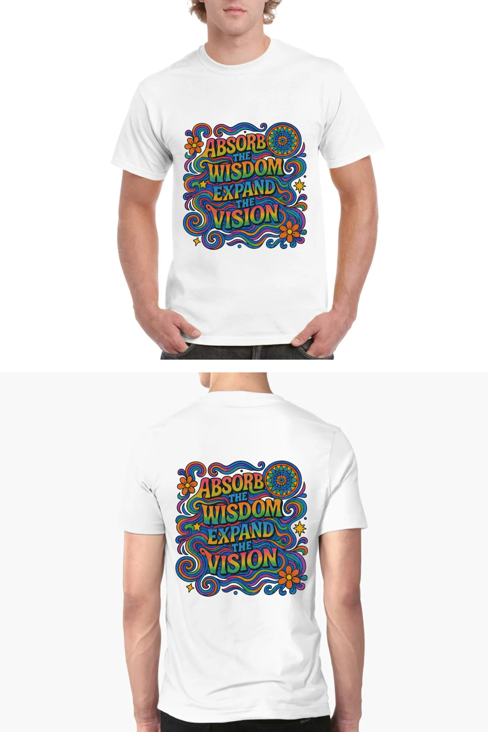 Absorb Wisdom Expand Vision Psychedelic Hippie Tee pinterest preview image.