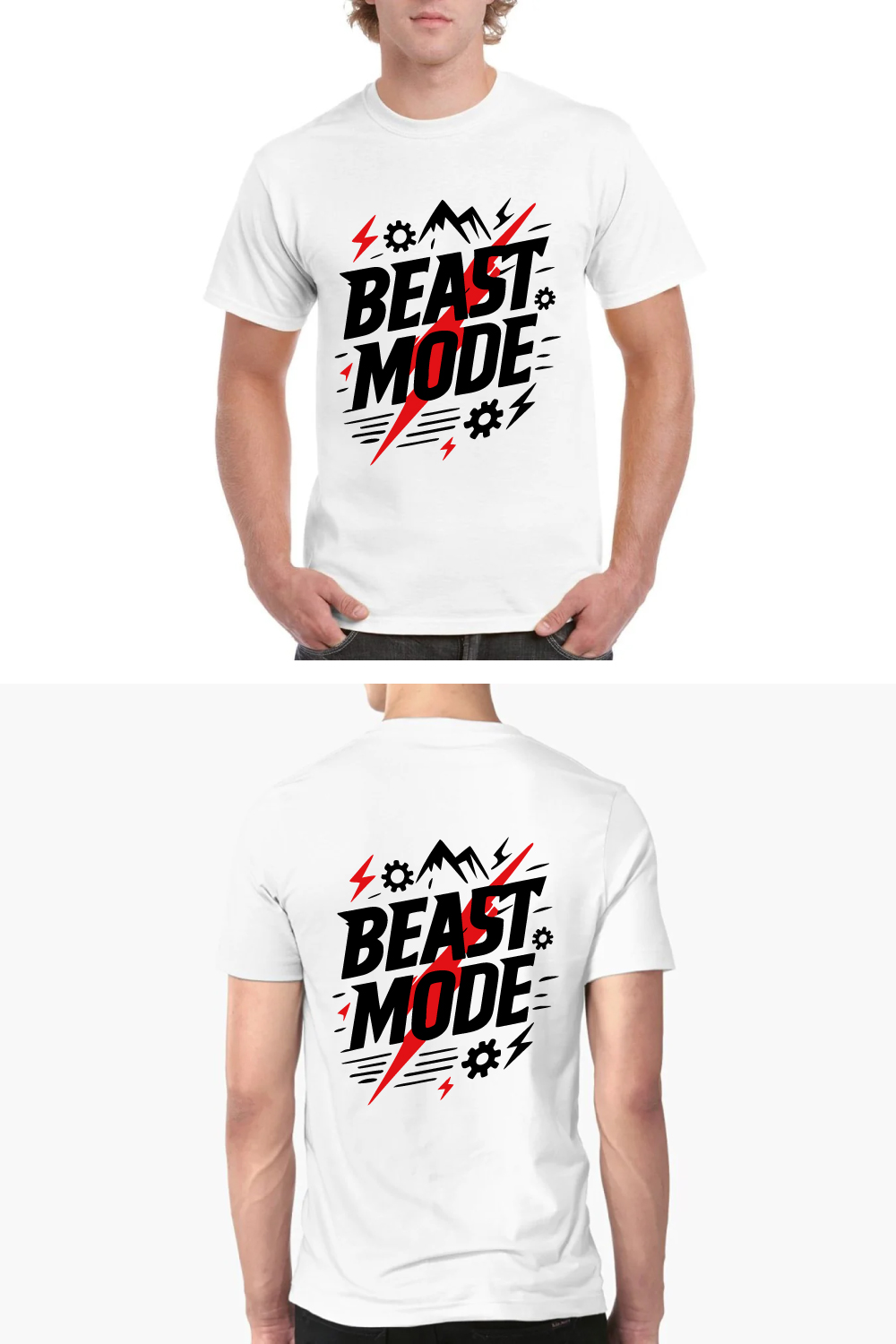 Beast Mode T-Shirt Motivational Workout Gym Design pinterest preview image.