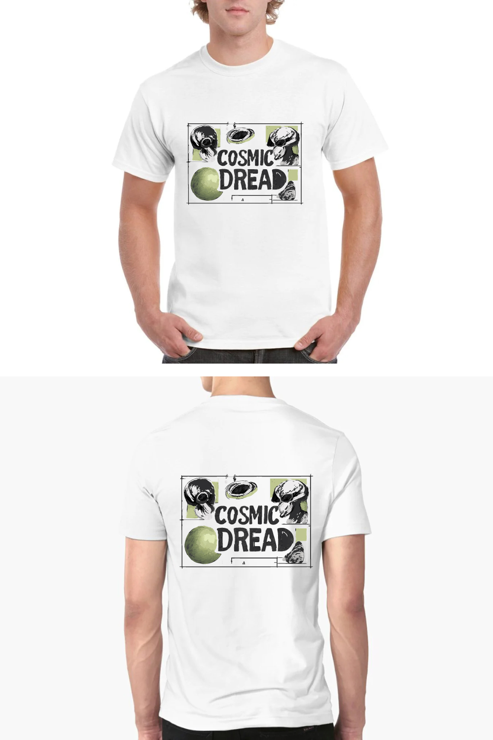 Cosmic Dread Space Horror Tee - Sci-Fi Graphic pinterest preview image.