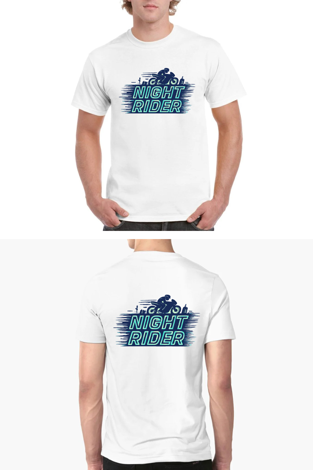 Night Rider T-Shirt Motorcycle Biker Speed Design pinterest preview image.