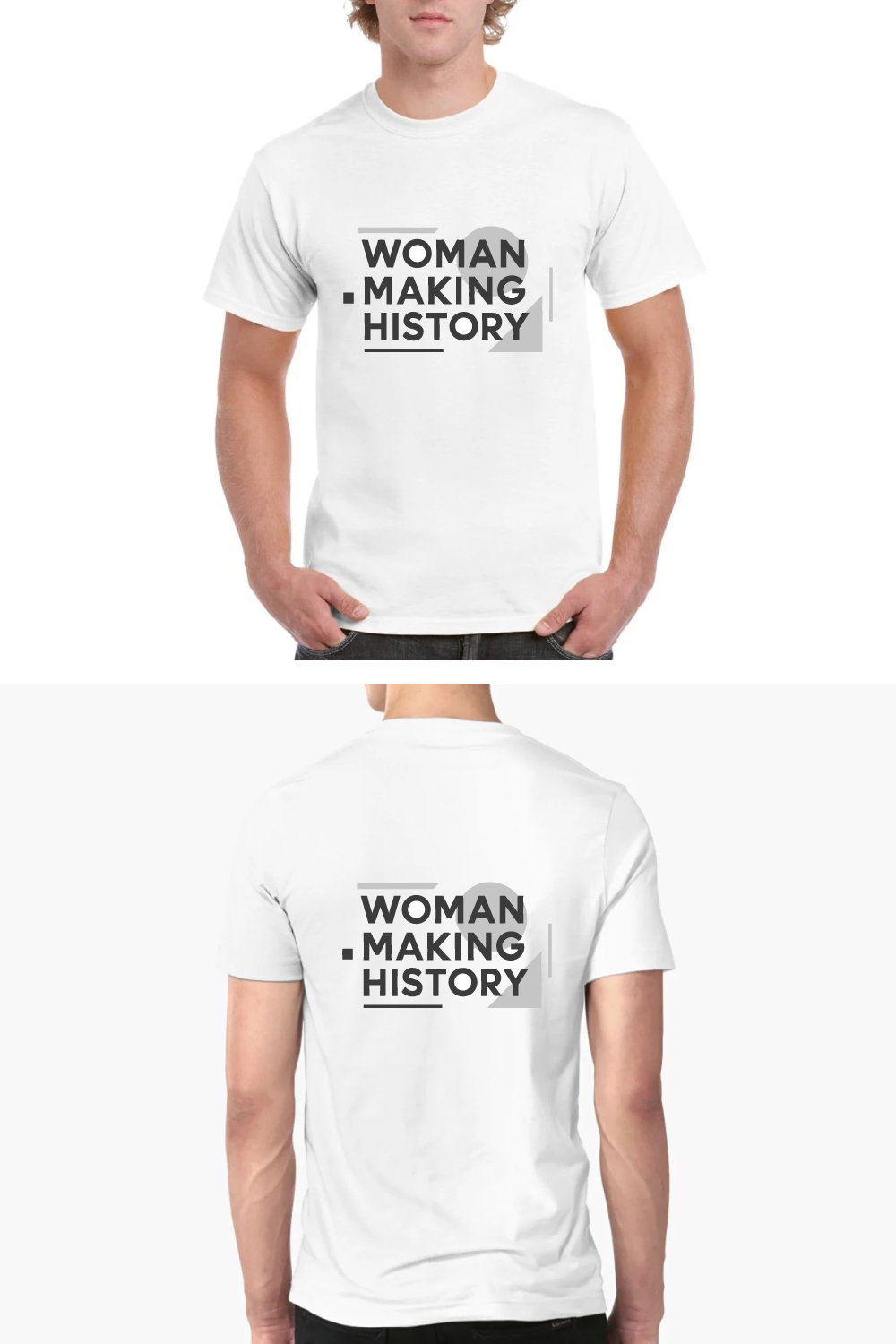 Woman Making History Minimalist T-Shirt Simple pinterest preview image.