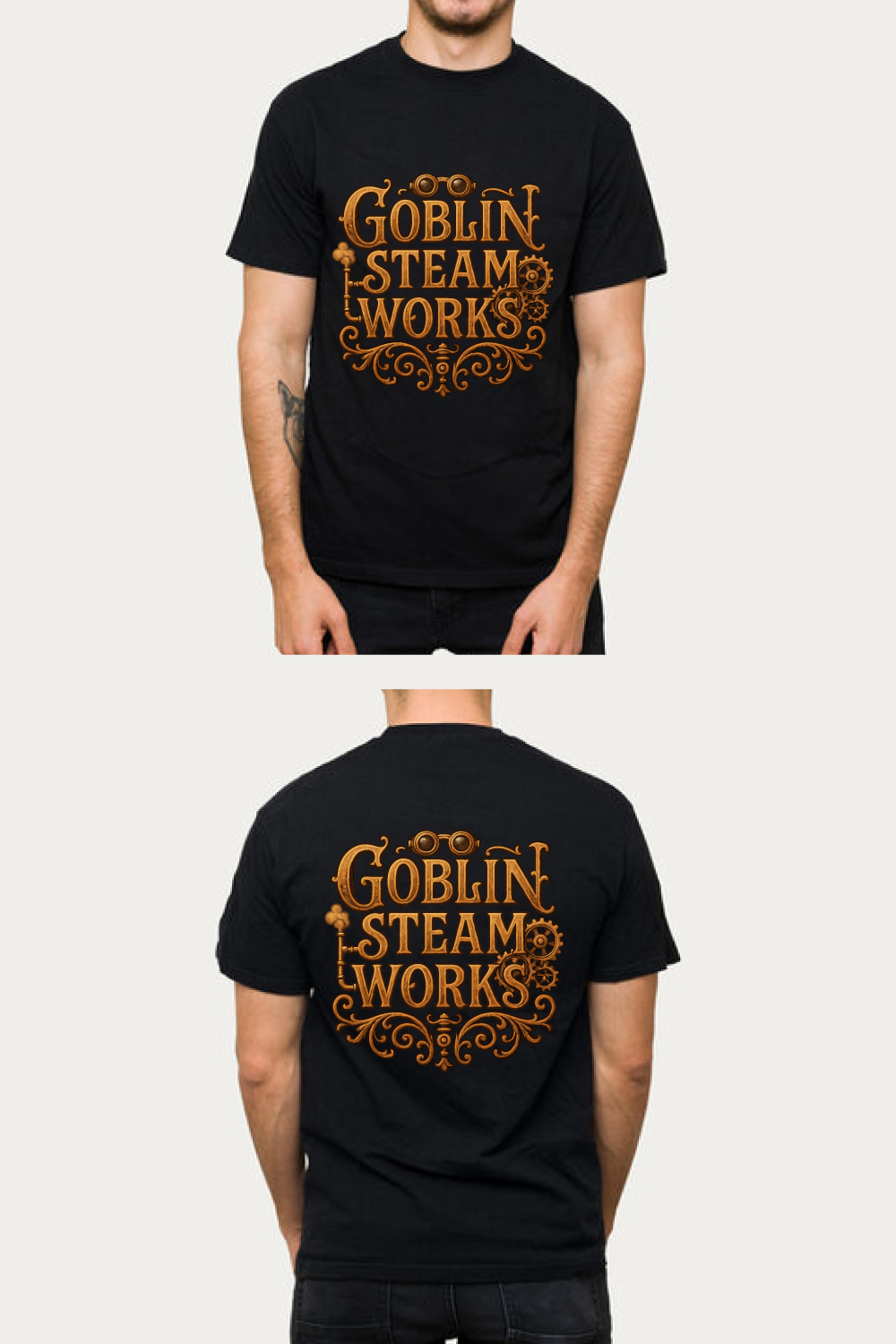 Goblin Steam Works Steampunk Victorian Gear T-Shirt pinterest preview image.