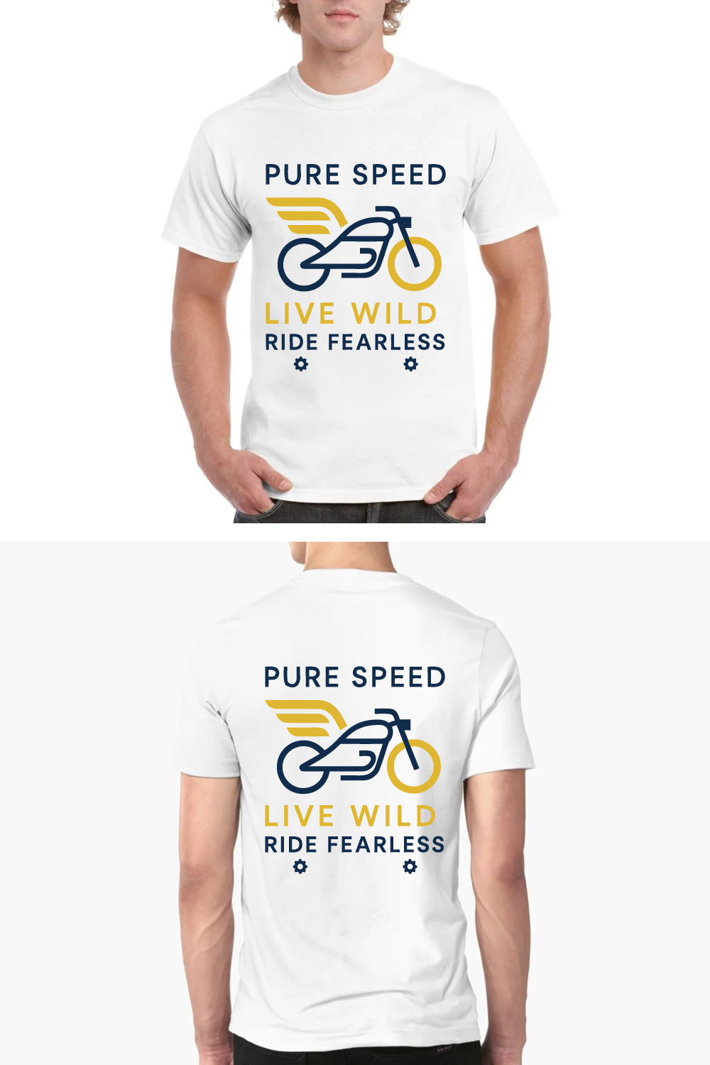 Pure Speed Live Wild Ride Fearless Motorcycle Tee pinterest preview image.