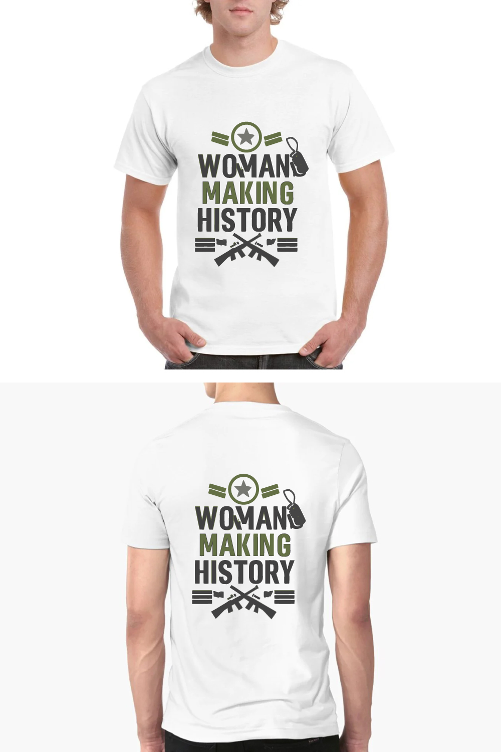 Woman Making History Military T-Shirt Female Vet pinterest preview image.
