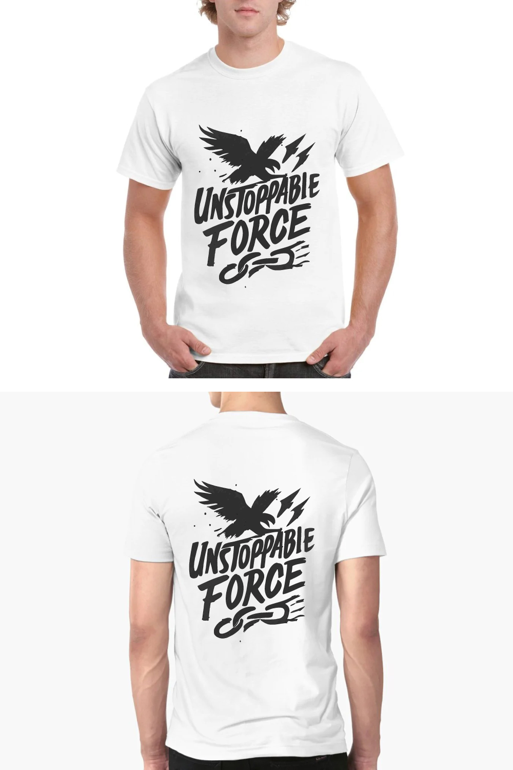 Unstoppable Force Eagle T-Shirt Motivational Tee pinterest preview image.