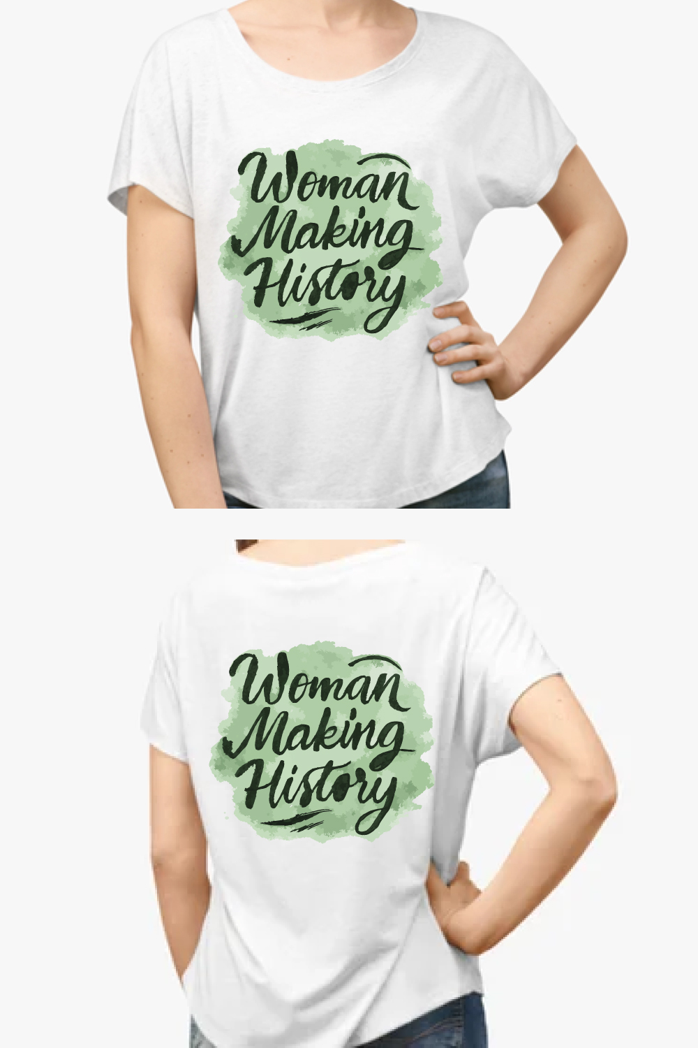 Woman Making History Feminist Empowerment T-Shirt pinterest preview image.