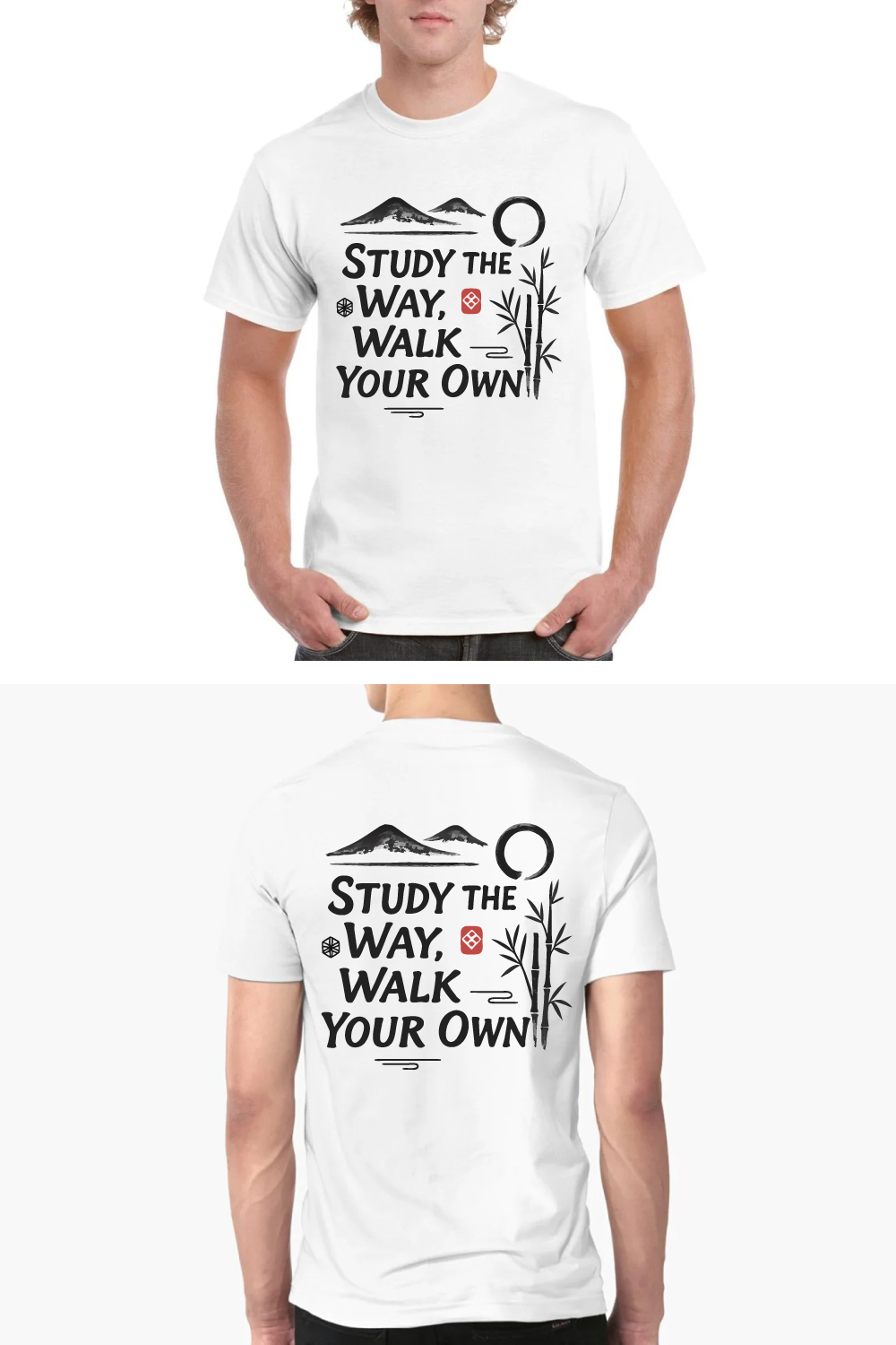 Study The Way Walk Your Own Zen Mountain T-Shirt pinterest preview image.
