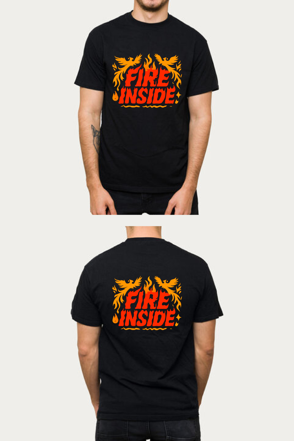 Fire Inside Phoenix T-Shirt Motivational Flame Tee pinterest preview image.