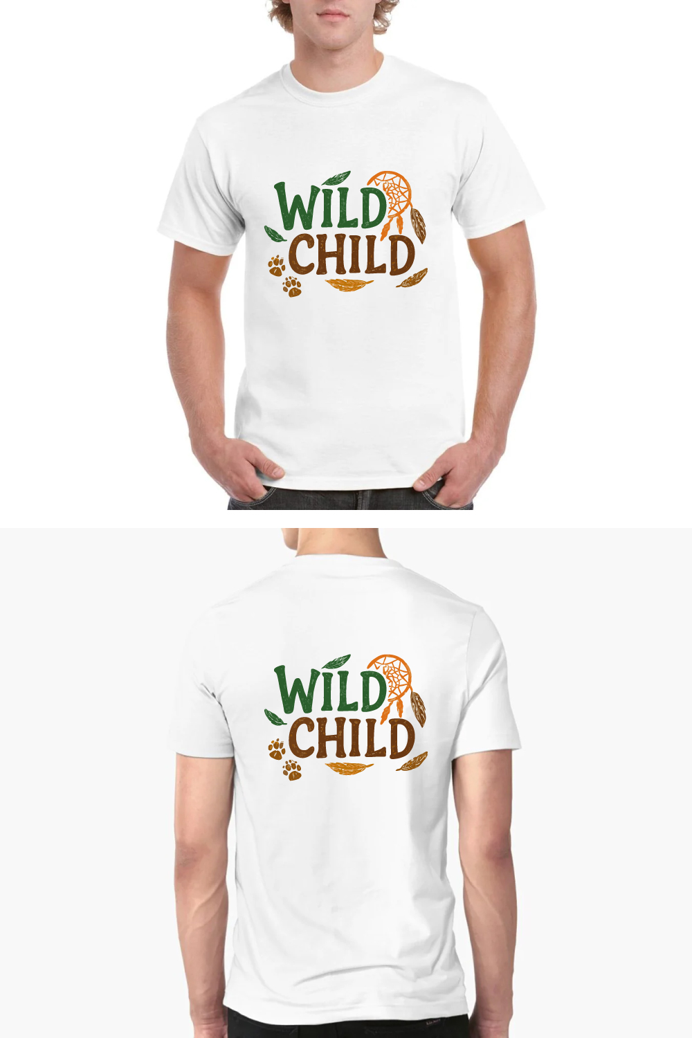 Wild Child T-Shirt Dreamcatcher Nature Boho Design pinterest preview image.