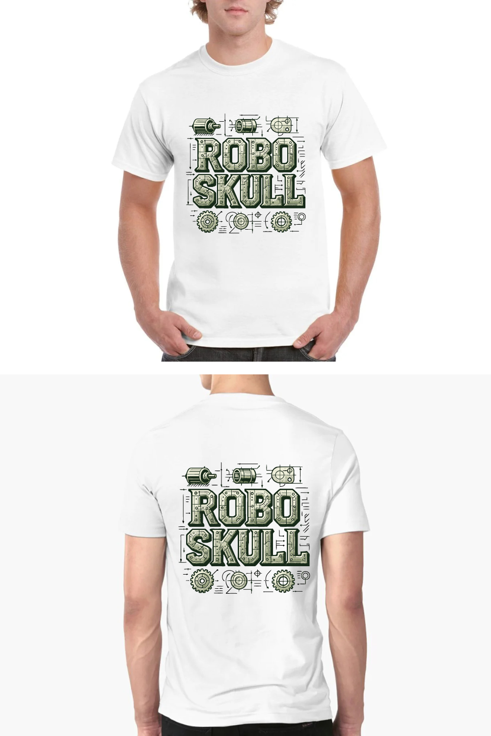 Robo Skull Tech Tee - Mechanical Steampunk Shir pinterest preview image.