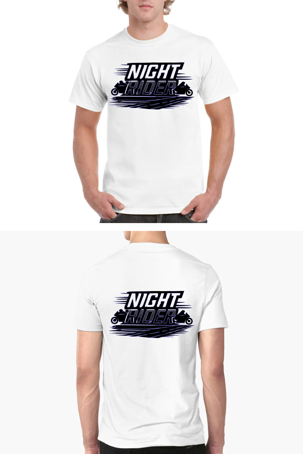 Night Rider Motorcycle T-Shirt Biker Speed Design pinterest preview image.