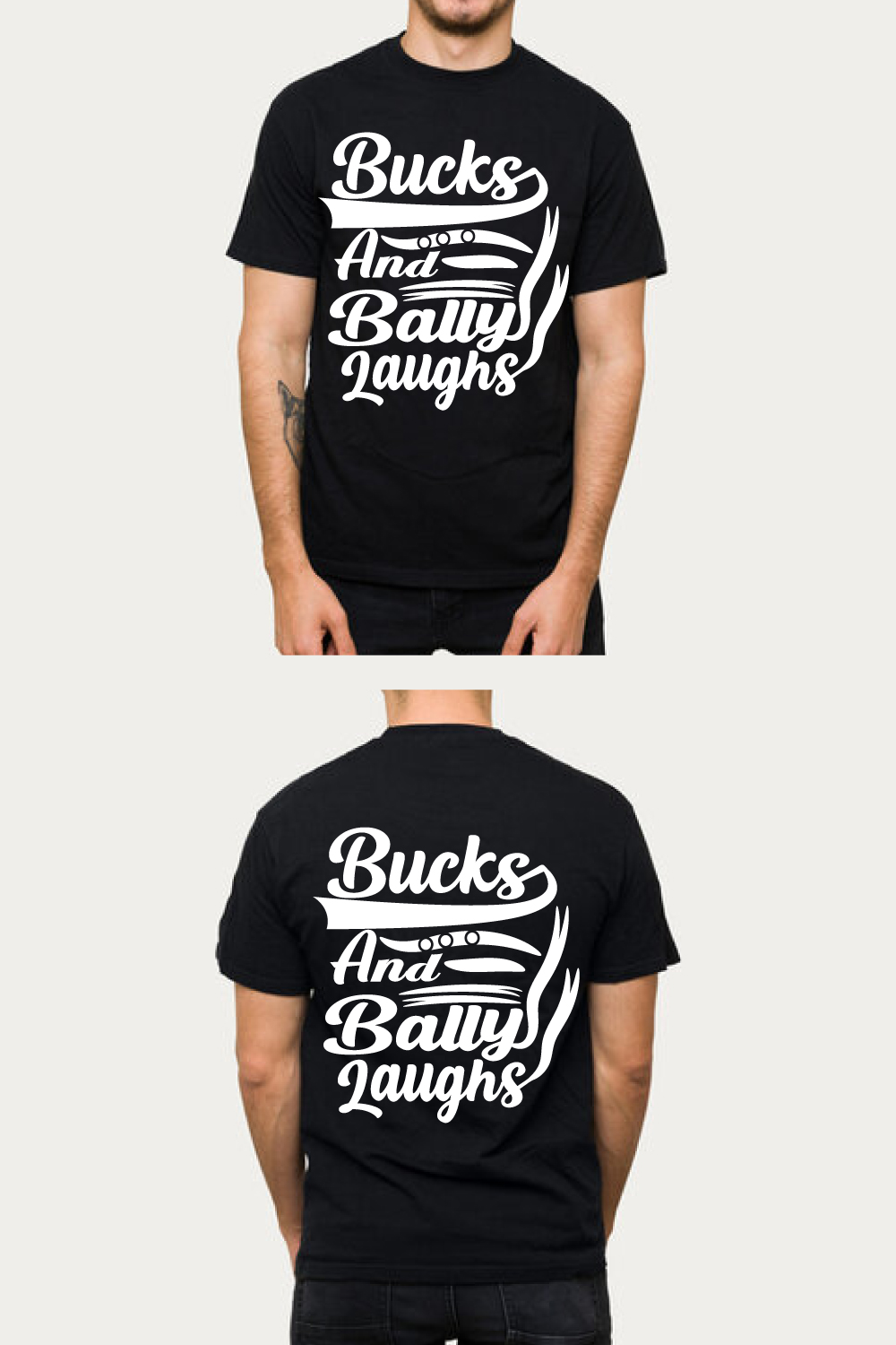 Bucks And Belly Laughs Funny T-Shirt Black pinterest preview image.