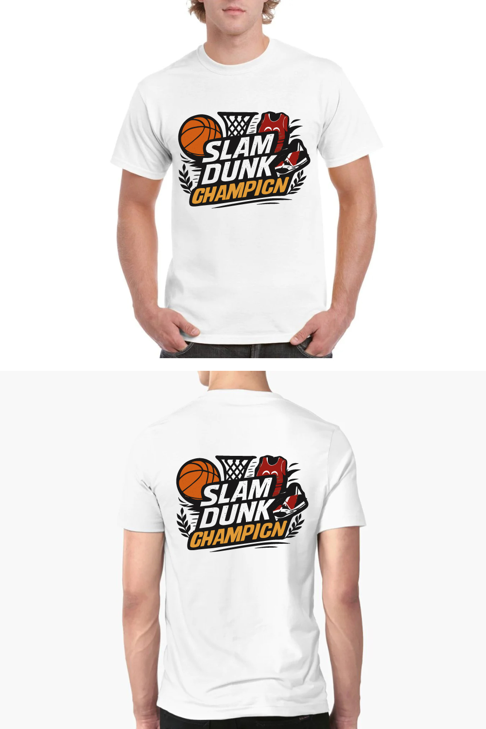 Slam Dunk Champion Basketball Hoop T-Shirt pinterest preview image.