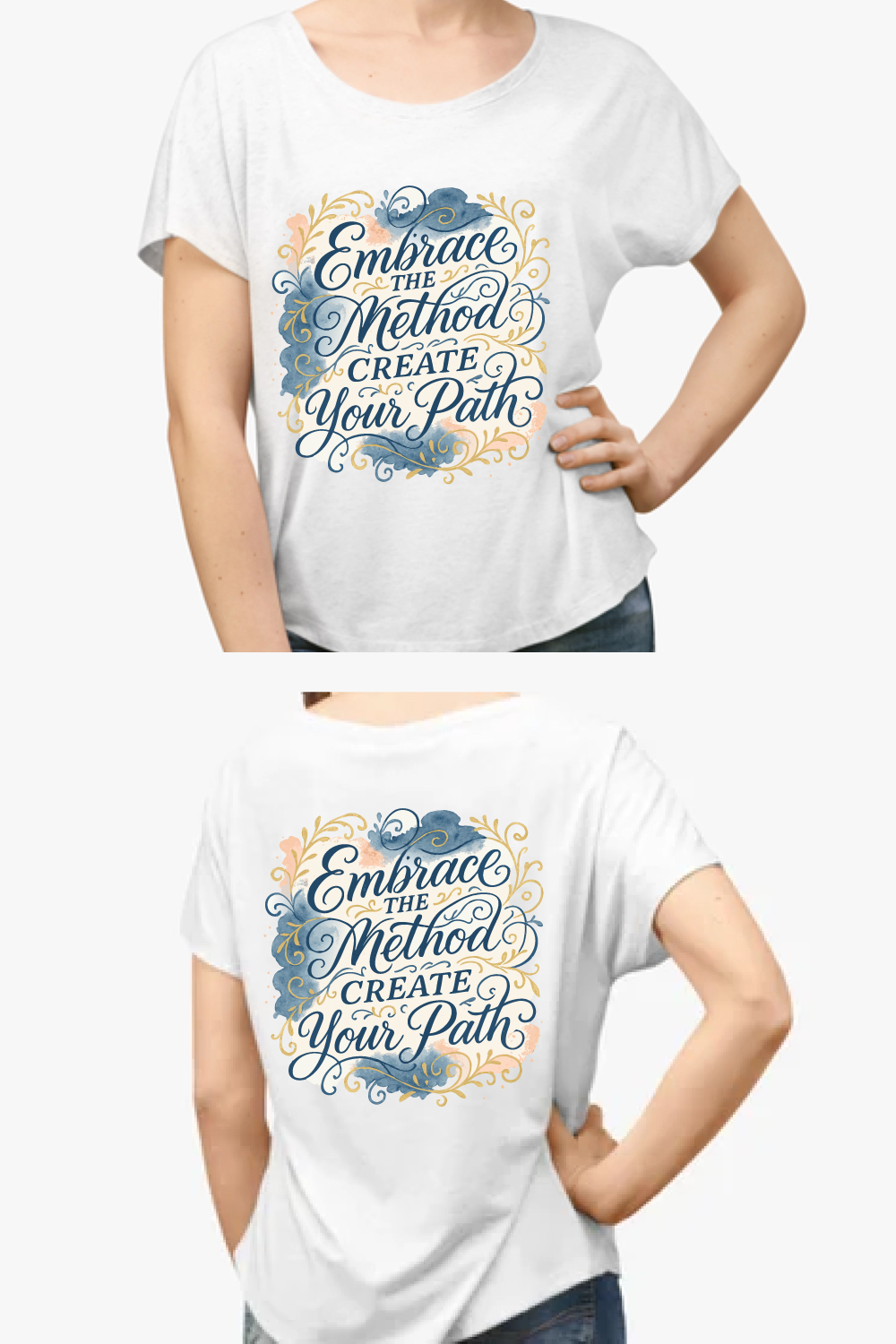 Embrace Method Create Your Path Motivational Shirt pinterest preview image.