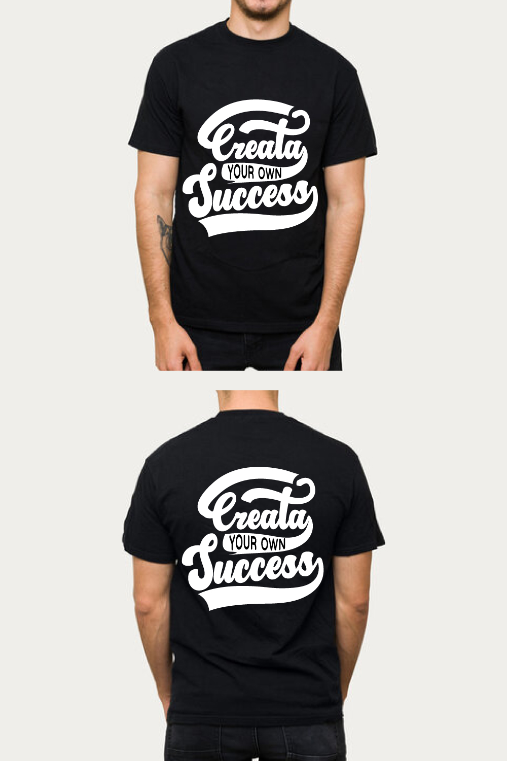 Create Your Own Success Motivational T-Shirt Black pinterest preview image.
