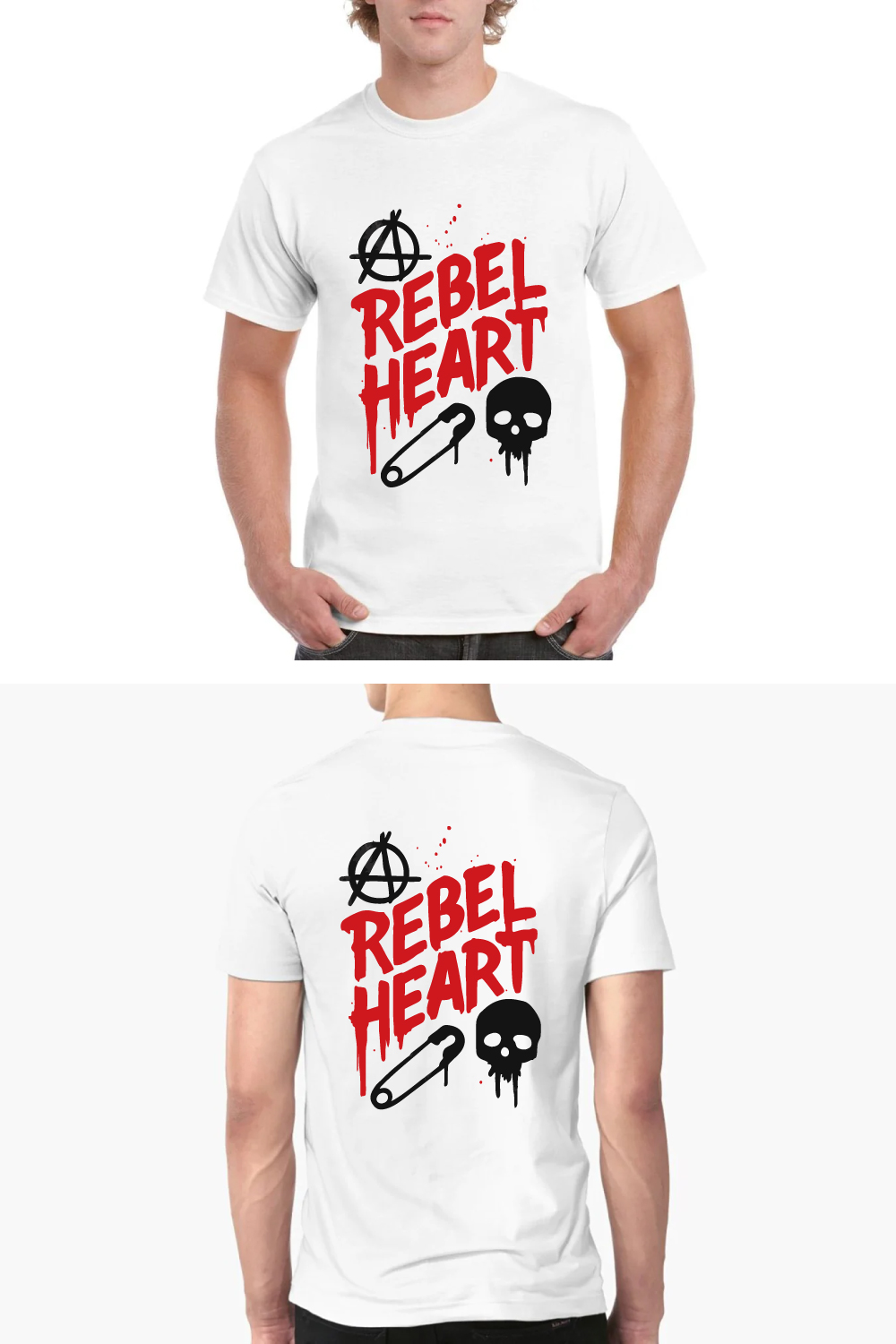 Rebel Heart Punk Rock Alternative Style T-Shirt pinterest preview image.