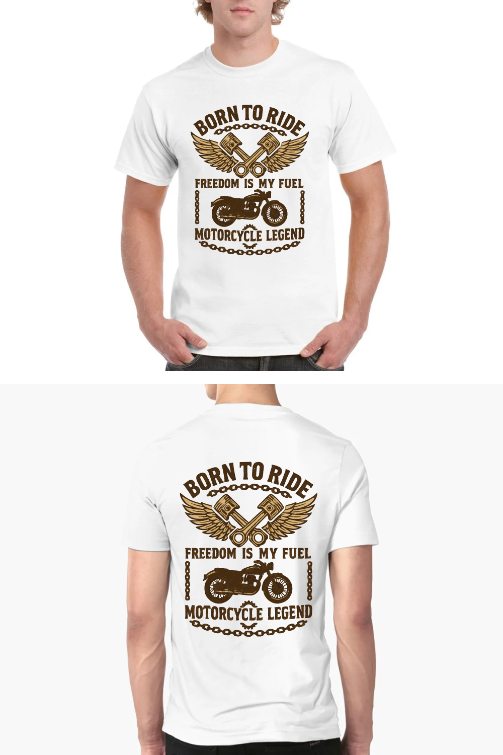 Born To Ride Freedom Is My Fuel Motorcycle Shirt pinterest preview image.